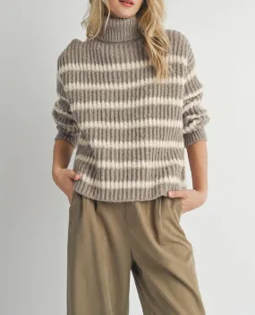 Aki Turtleneck Striped Sweater