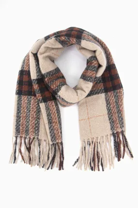 Alba Heavyweight Scarf - Camel, Traditional Check