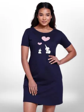 Animals Love Printed Comfortable  Long T-Shirt For Women's