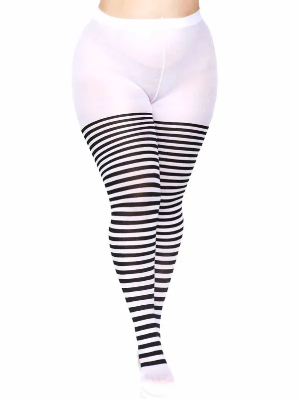 Black and White Striped Tights