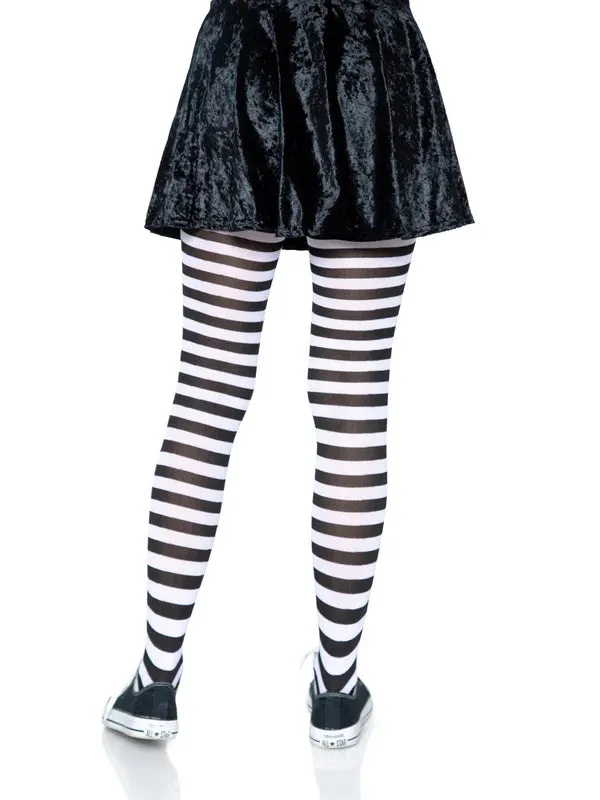 Black and White Striped Tights