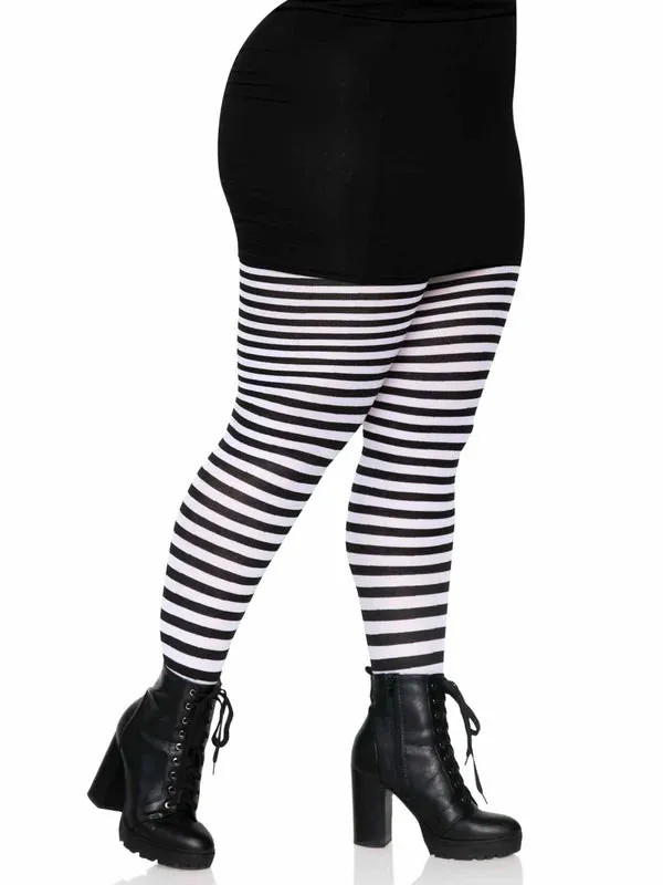 Black and White Striped Tights