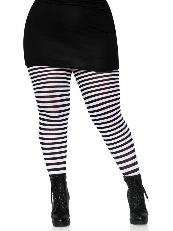 Black and White Striped Tights