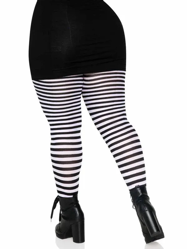Black and White Striped Tights