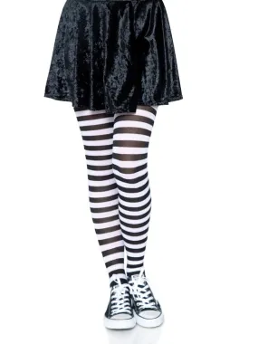 Black and White Striped Tights