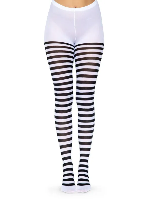 Black and White Striped Tights