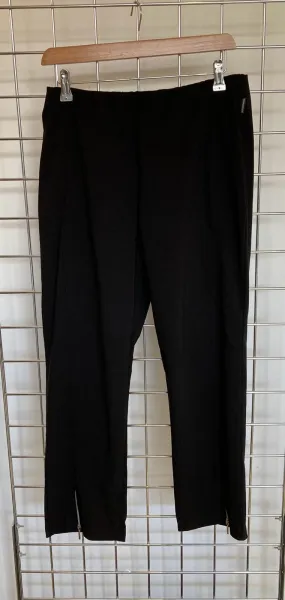 Black stretch zip pants