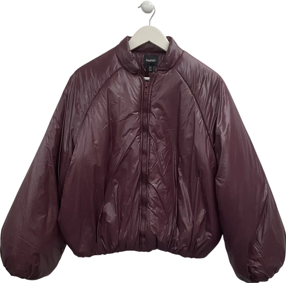 boohoo Purple Quilted Puffer Coat UK 10