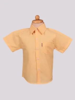 Boys’ Classic Yellow Short Sleeve Button-Up Shirt – Casual Summer Style