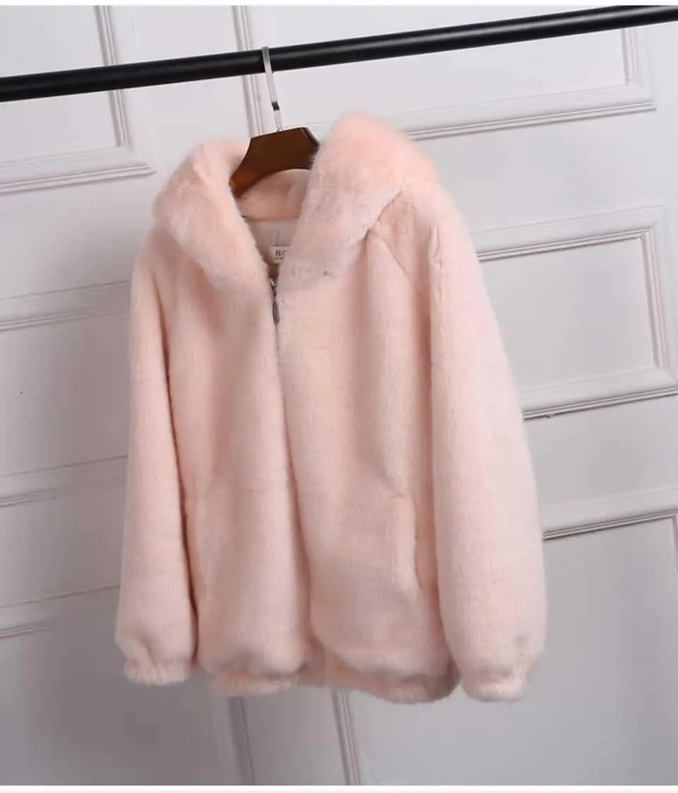 Cula Crop Faux Fur Coat
