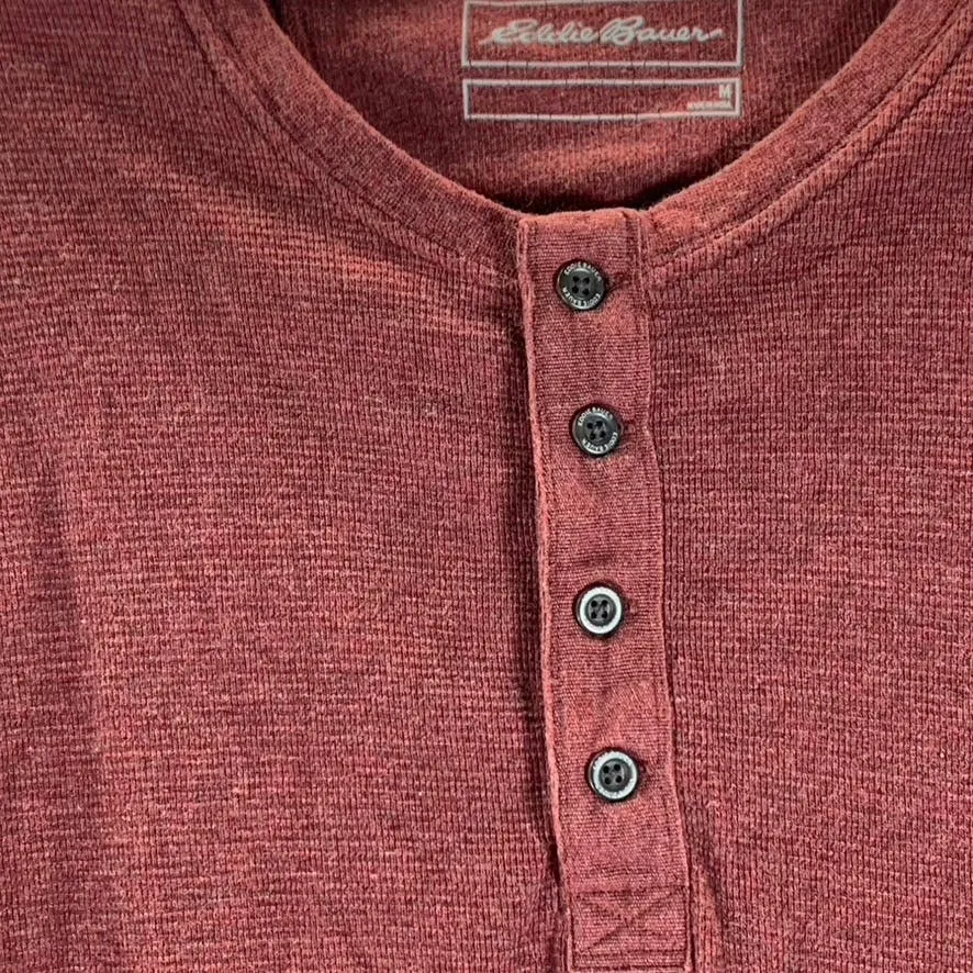 EDDIE BAUER Men's Red Wild River Thermal Henley Long Sleeve Shirt SZ M