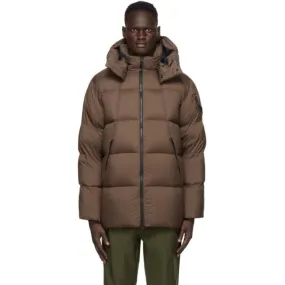 Goldwin Brown Down Hooded Spur Coat
