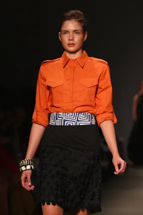 Indigenous Solid Orange Shirt With Full Sleeves
