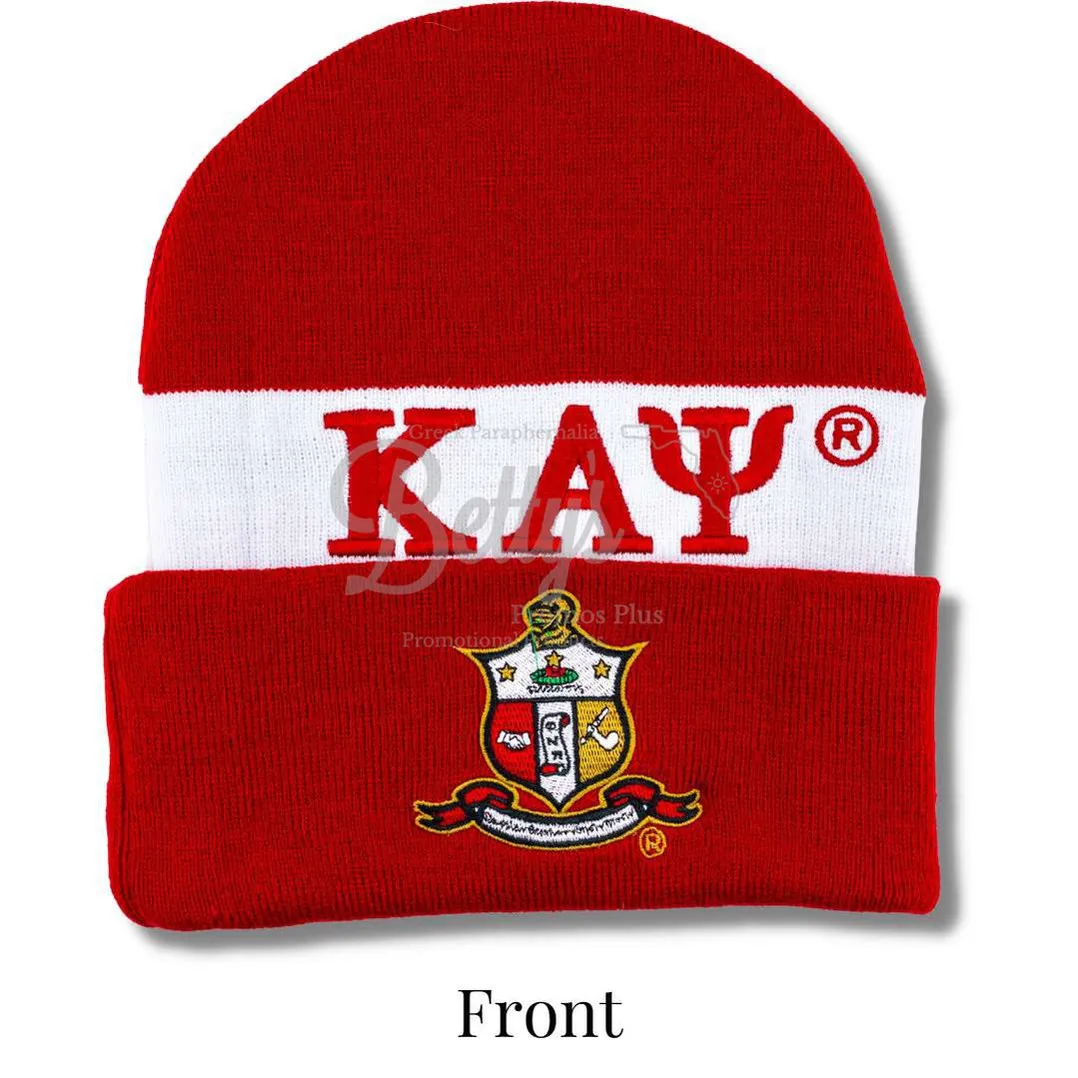 Kappa Alpha Psi ΚΑΨ 1911 Embroidered Shield Knit Crest Beanie