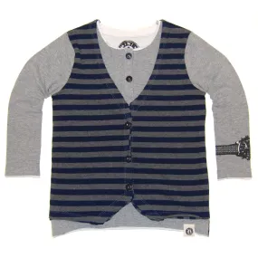 Layered Henley Vest Baby Shirt by: Mini Shatsu