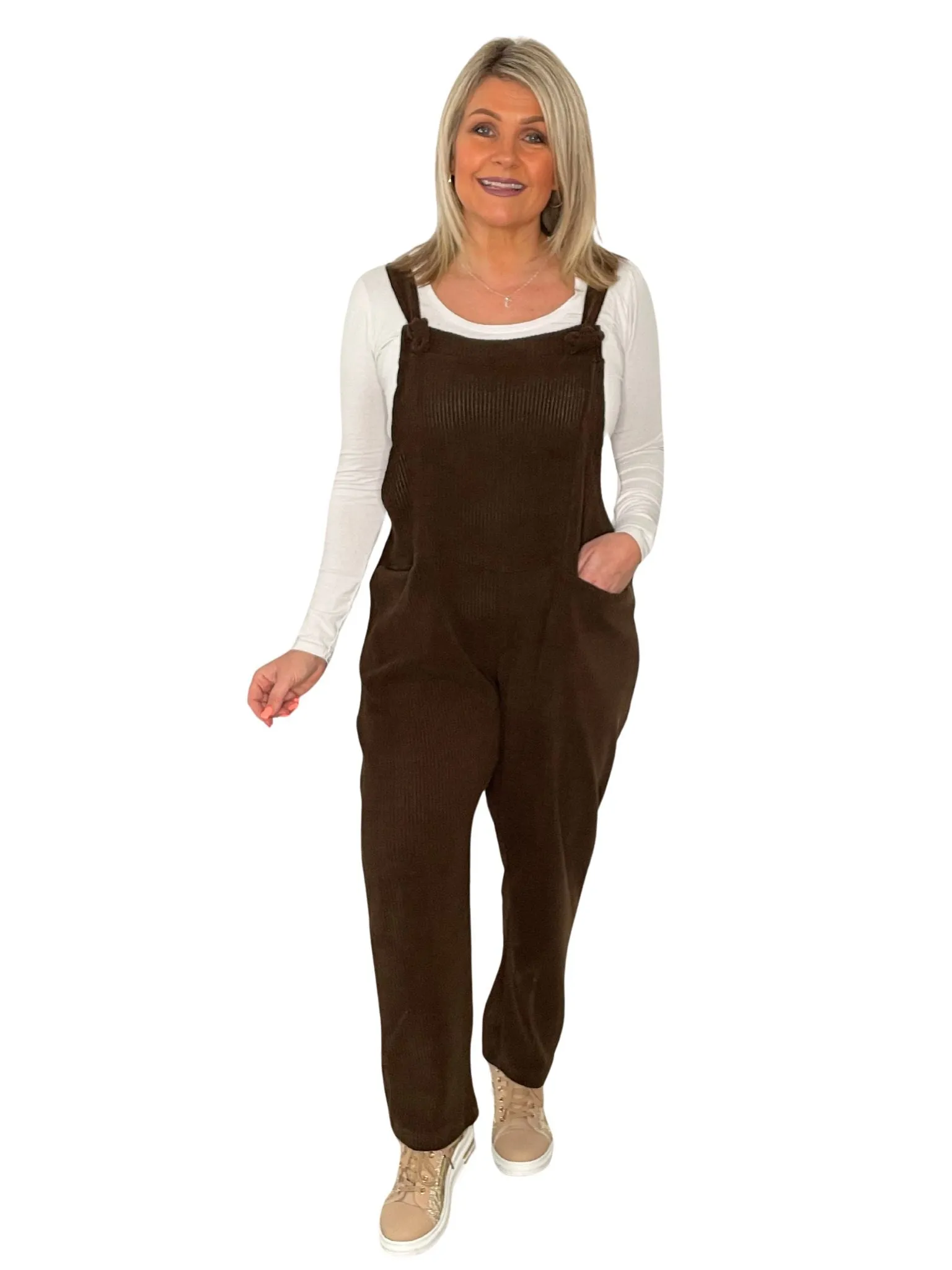 Liana Corduroy Ribbed Oversized Dungarees