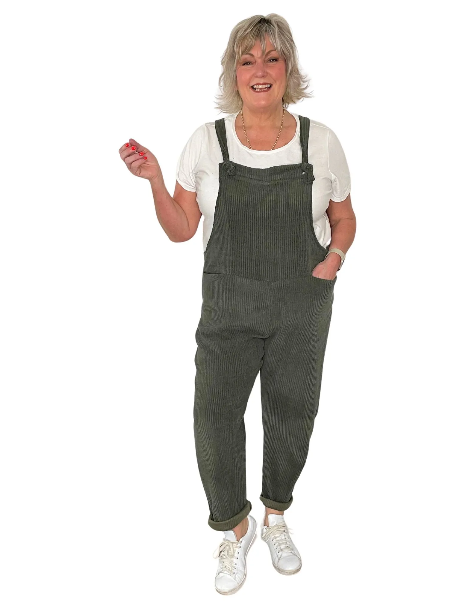 Liana Corduroy Ribbed Oversized Dungarees
