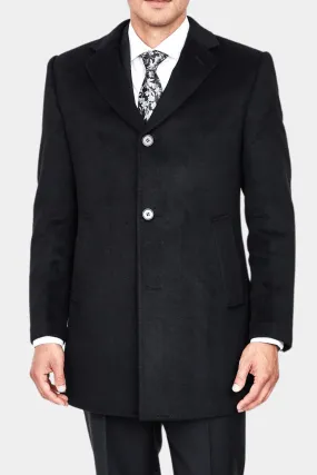 Luxury Overcoat Wool and Cashmere - Black