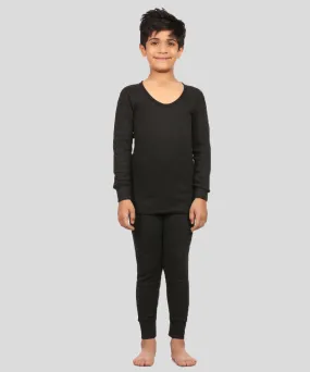 Neva Velveti Scoop Neck Full Sleeves Upper and Lower Warmer/Thermal Upper for Kids Unisex (For Boys and Girls)-Anthra