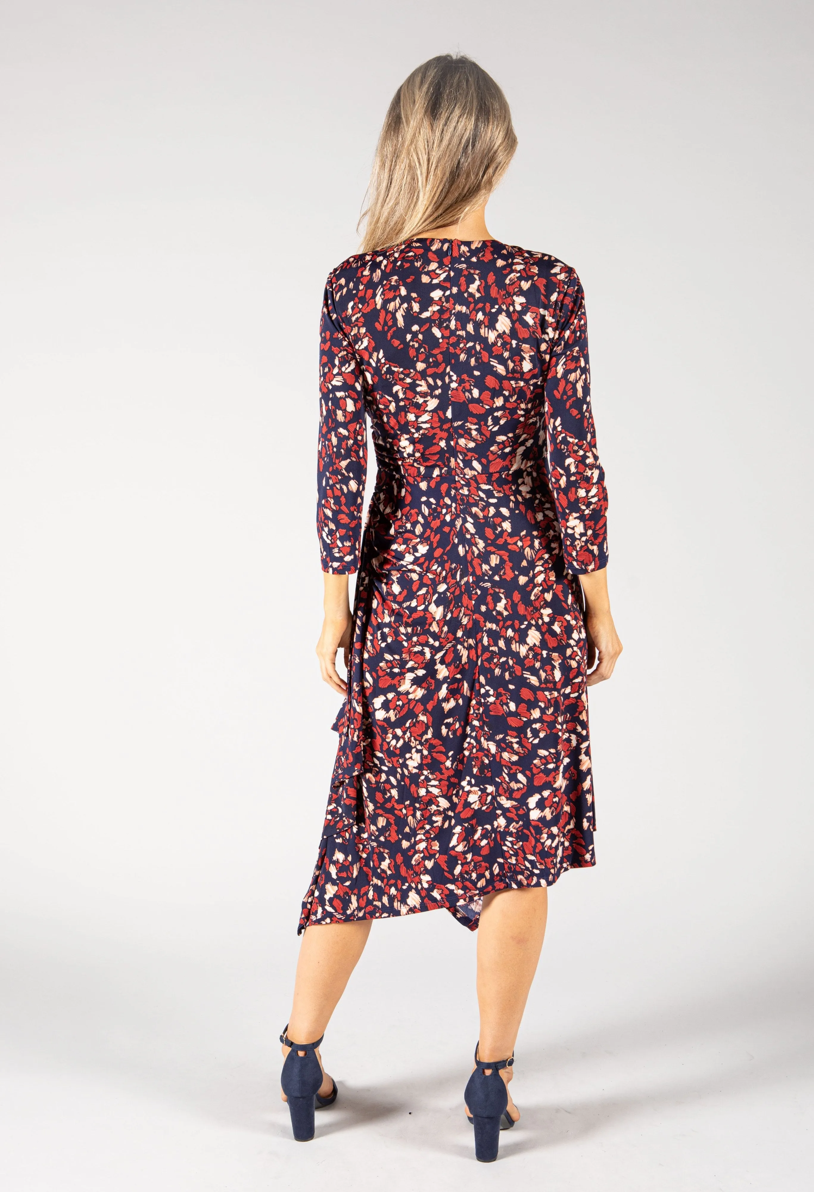 Printed Midi Wrap Dress