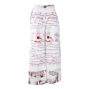 Re-Trousers Upcycled Text Art Print in Red