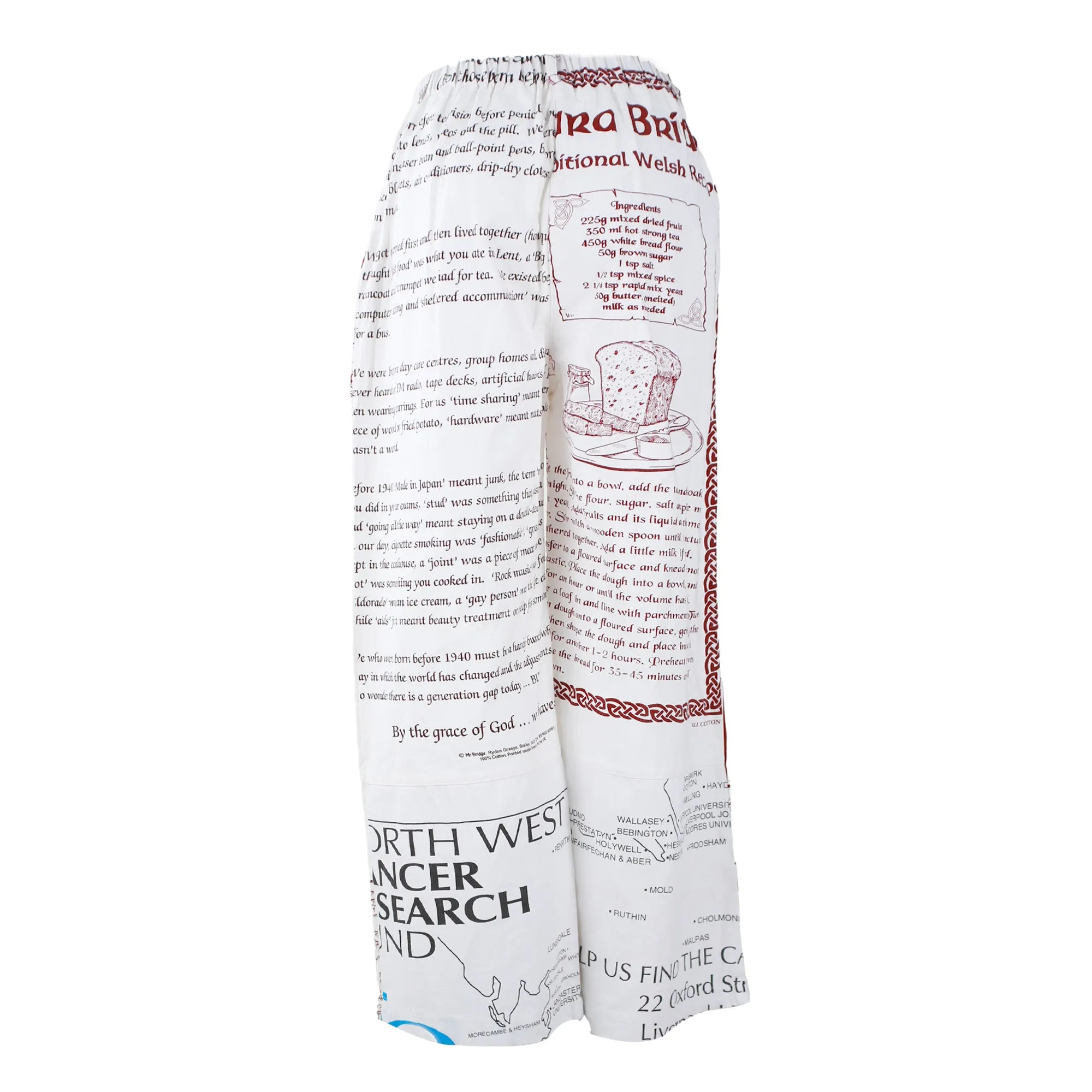 Re-Trousers Upcycled Text Art Print in Red