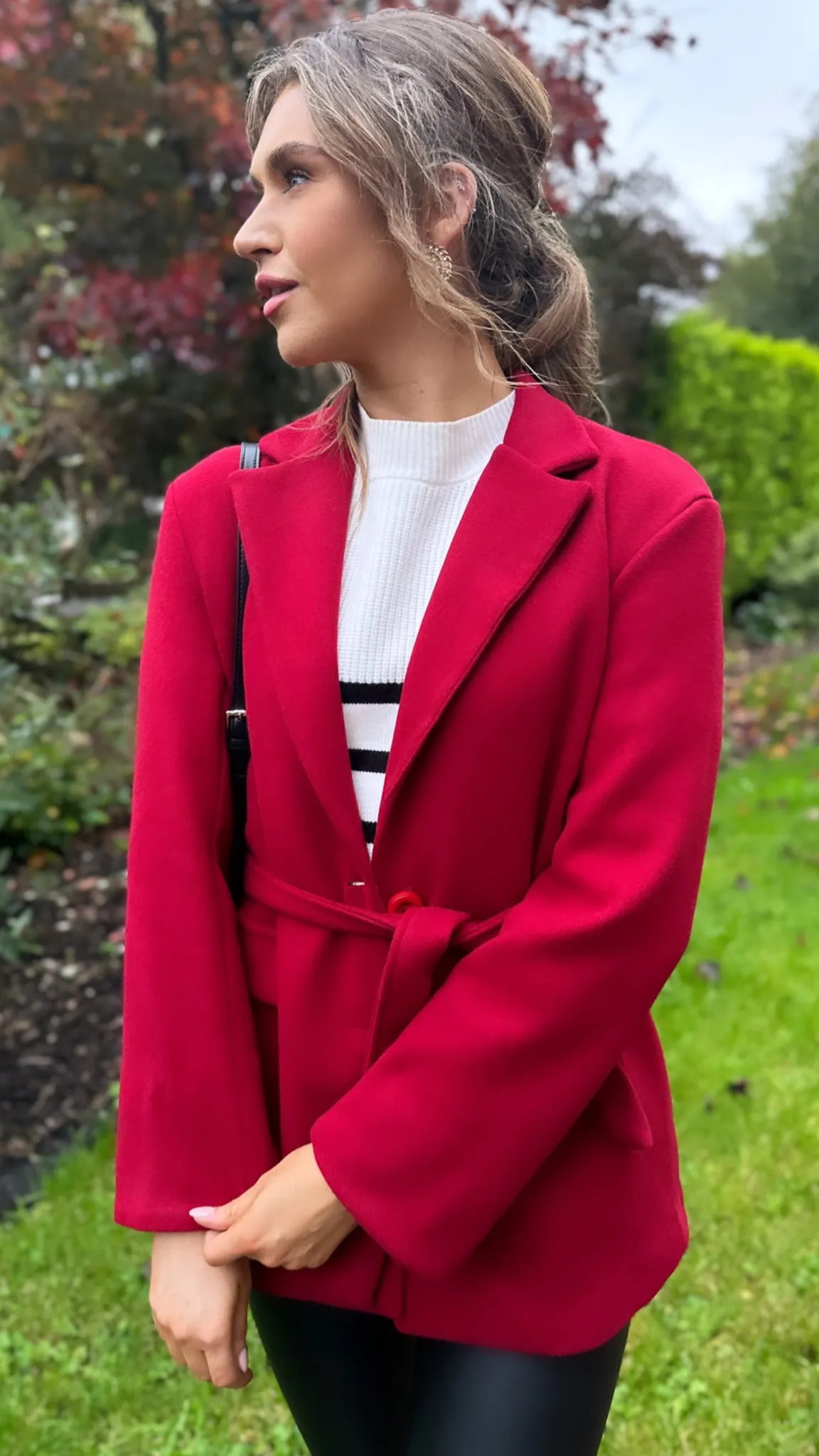 Sawyer Red Belted Short Coat