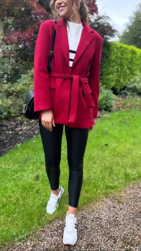 Sawyer Red Belted Short Coat