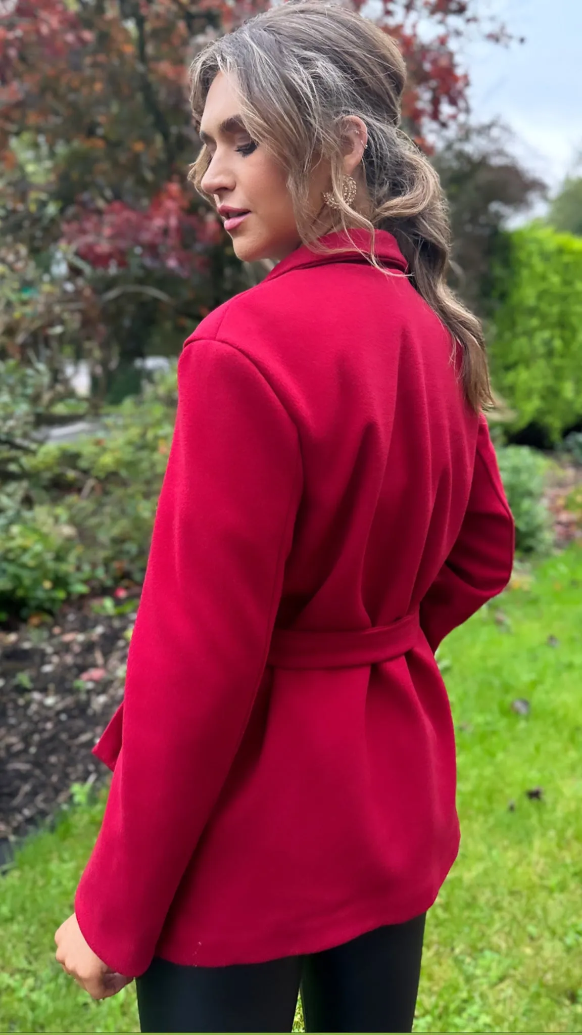 Sawyer Red Belted Short Coat