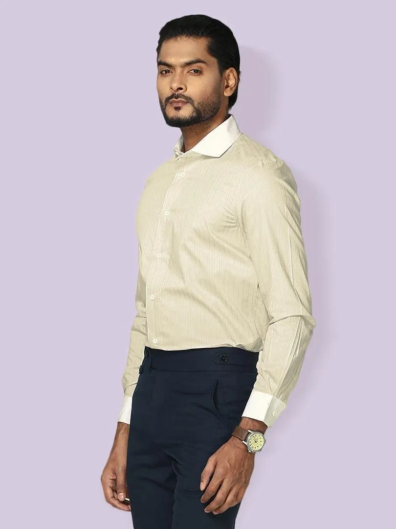 Supima Yellow Full Sleeve Formal Shirt