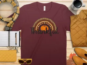 Thankful Cheetah Rainbow Shirt, Tank, Sweatshirt & Matching Family Shirts. Perfect for a Fall or Thanksgiving Gift
