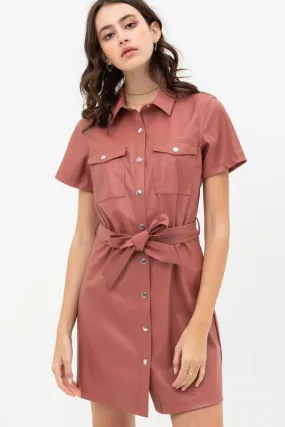 THE BIANCA FAUX LEATHER DRESS