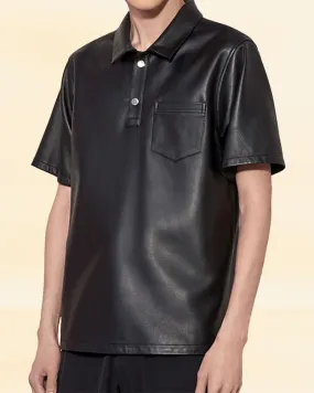 The Pricy Men's Black Leather Shirt