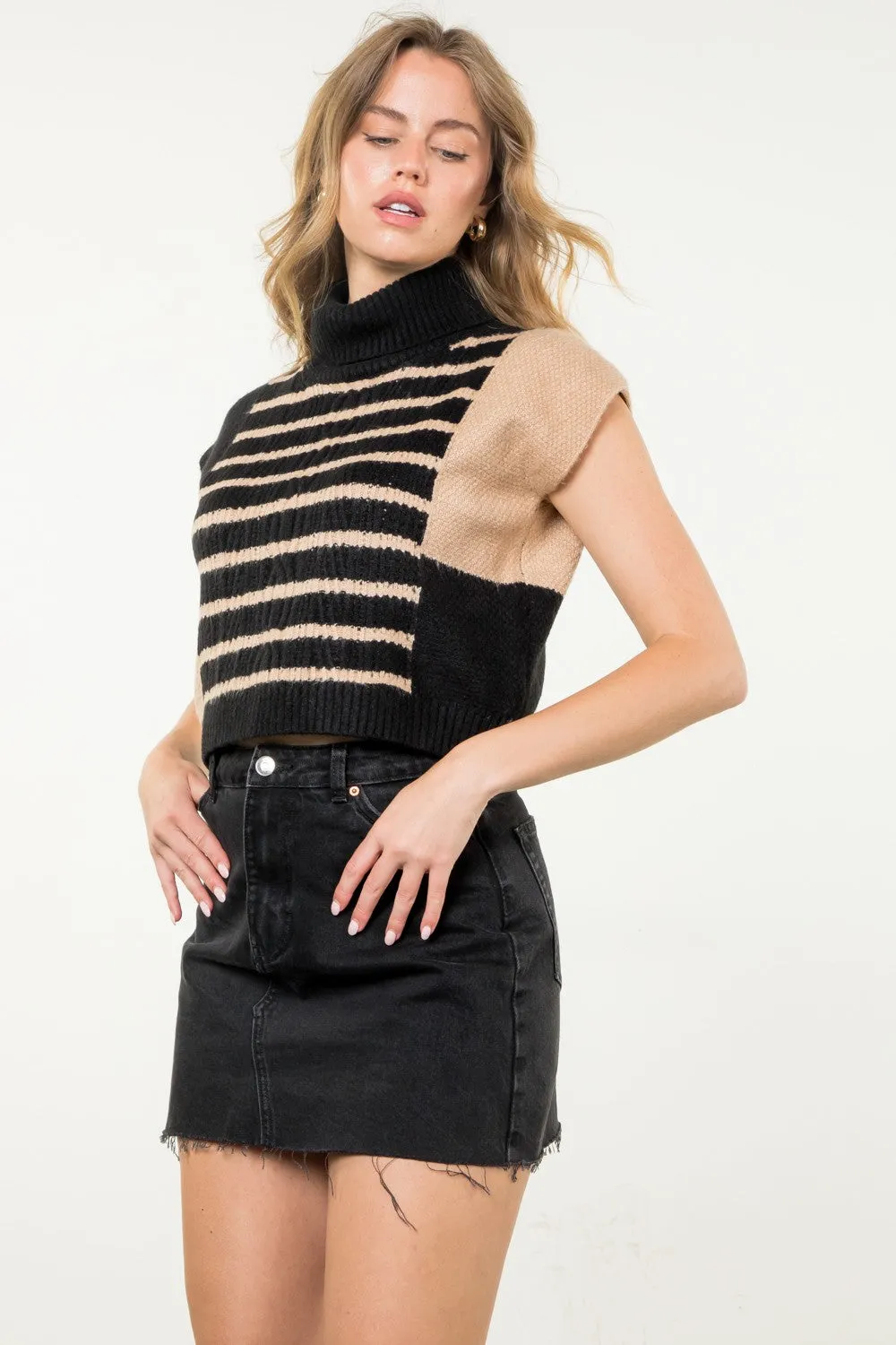 The Tanya Turtleneck Striped Top