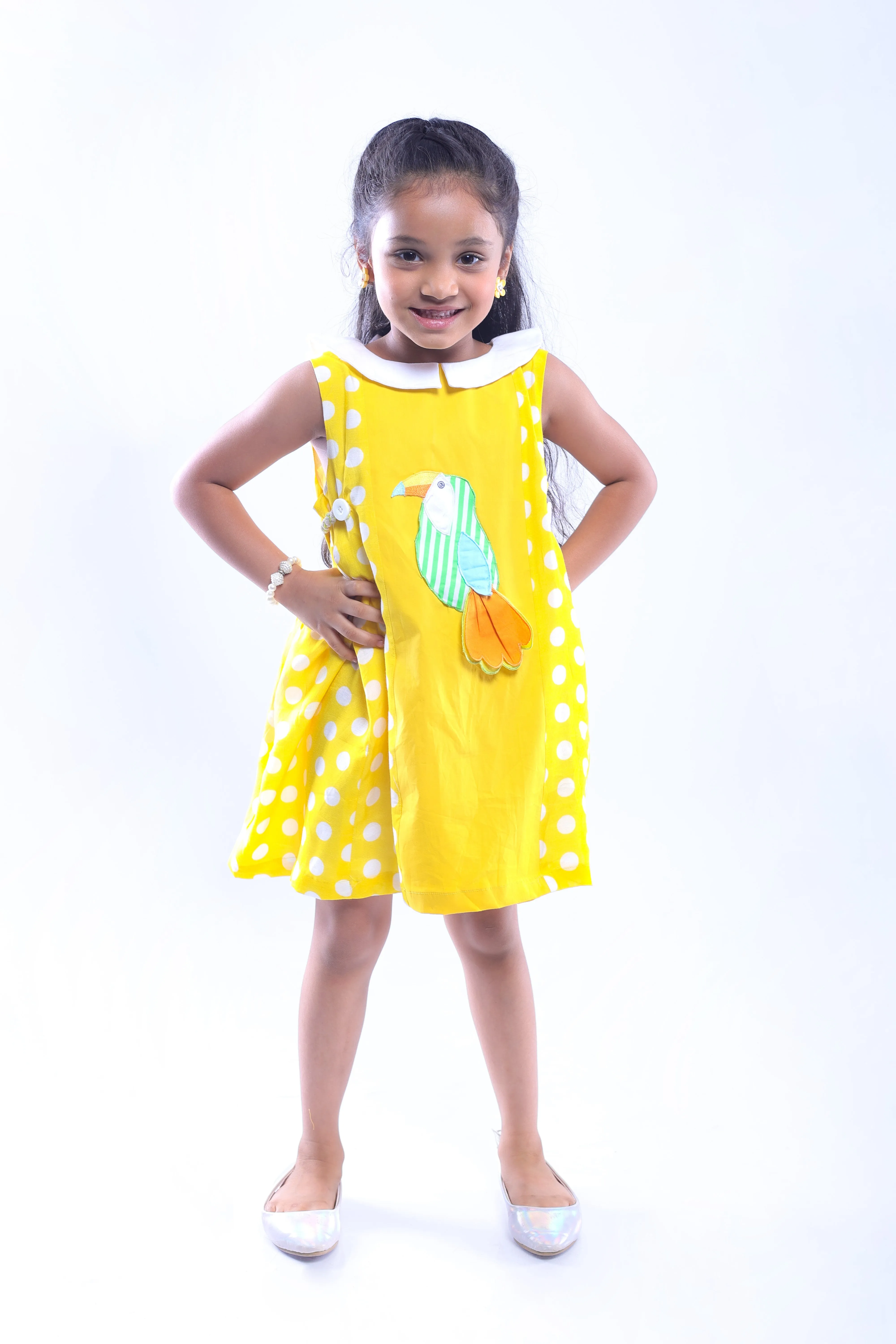 Twinning Set with Yellow Shirt and Toucan Dress