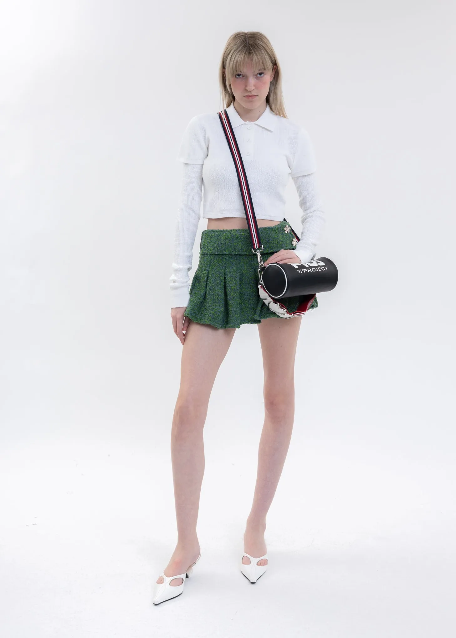 White Layered Thermal Long Sleeve Polo