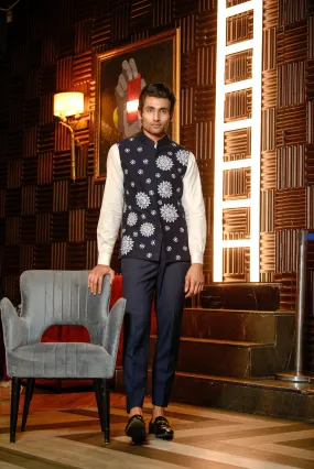 White waistcoat with floral detailing