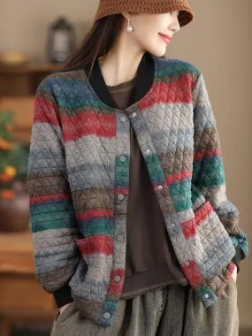 Women Casual Spring Colorblock Loose Coat