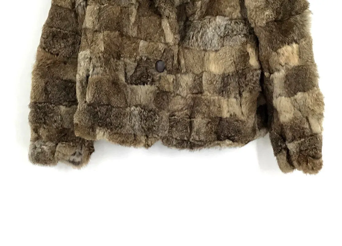 Women's Brown Rabbit Fur Coat - Size L