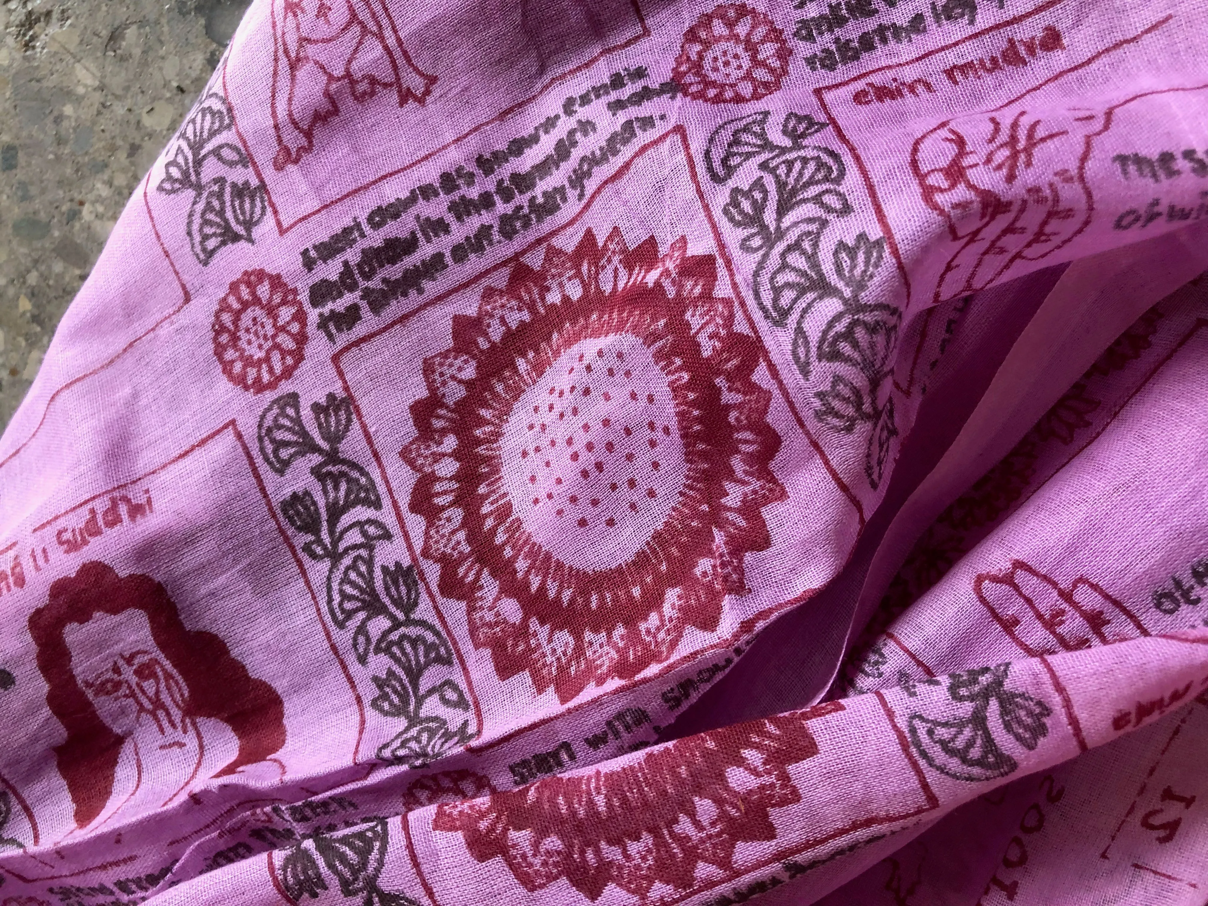 Yoga Pose Scarf. 100% Cotton, Large Meditation Shawl, Yoga Asana Tapestry, Wall Hanging