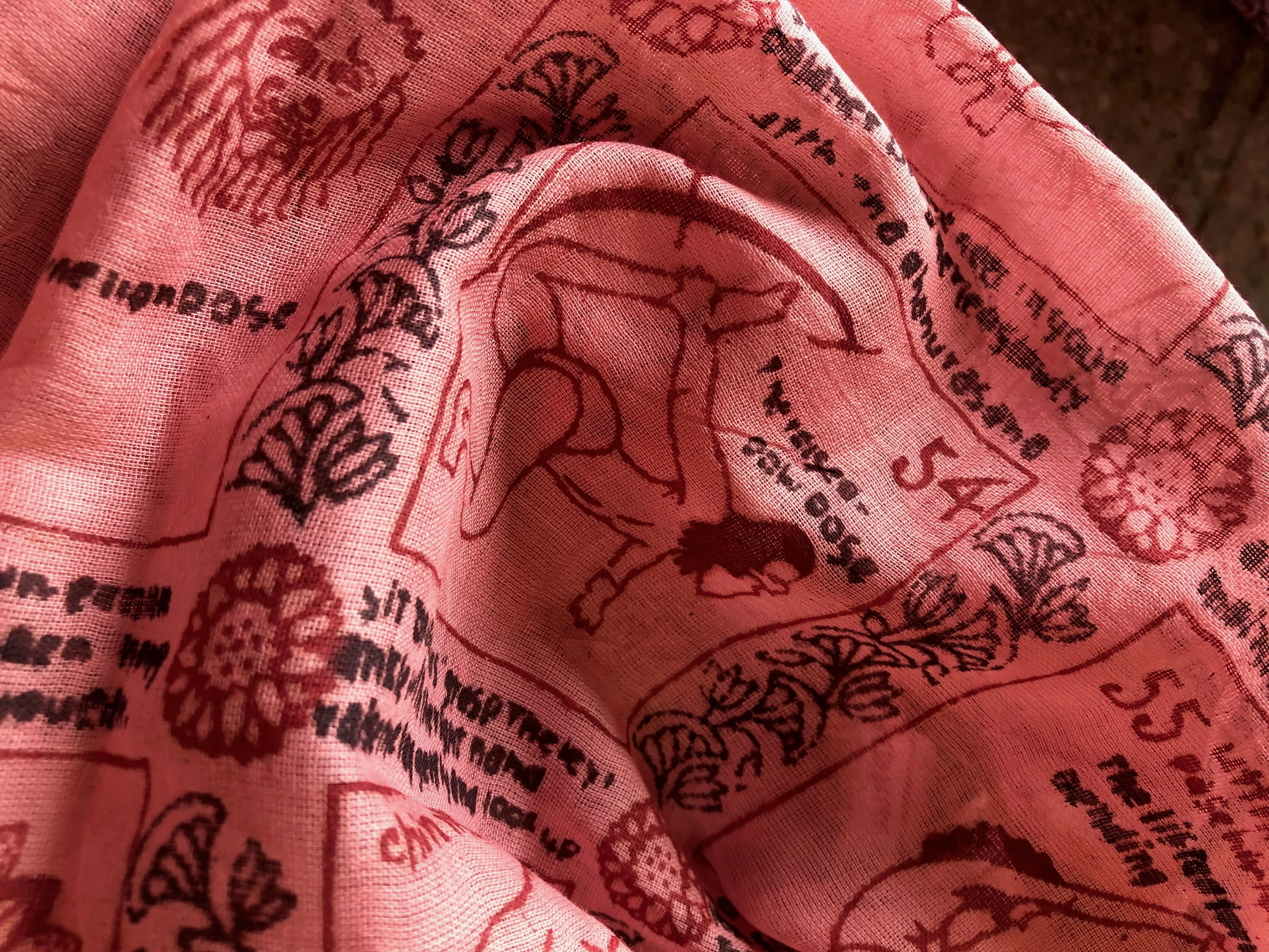 Yoga Pose Scarf. 100% Cotton, Large Meditation Shawl, Yoga Asana Tapestry, Wall Hanging