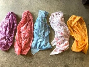Yoga Pose Scarf. 100% Cotton, Large Meditation Shawl, Yoga Asana Tapestry, Wall Hanging